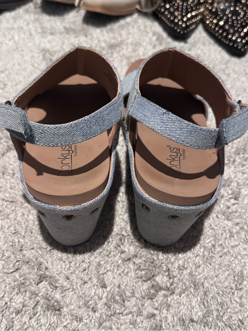 Corkys Light Blue Denim Open-Toe Slingback Sandals - Picture 2 of 3